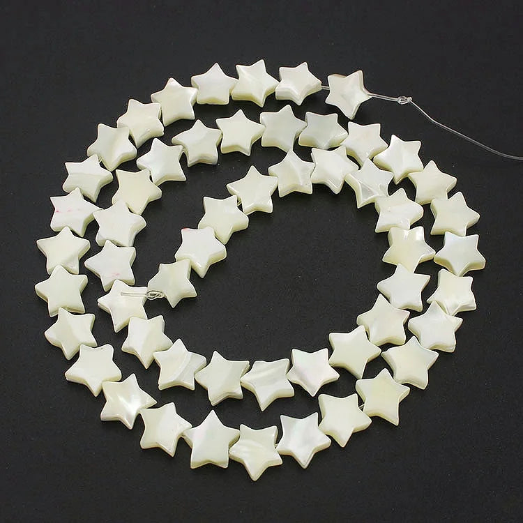 SP4043 White Mother of Pearl Star Beadsshell Star Shaped Beads