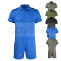 Hot Sale Summer Casual Men's Overalls Fashion Sets Short Sleeve Cargo Pant Shirts Denim Playsuit Jumpsuit for Men