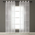 Wholesale Custom Size Modern European Style White Sheer Embroidered Tulle Curtains 100% Polyester for Living Room Window
