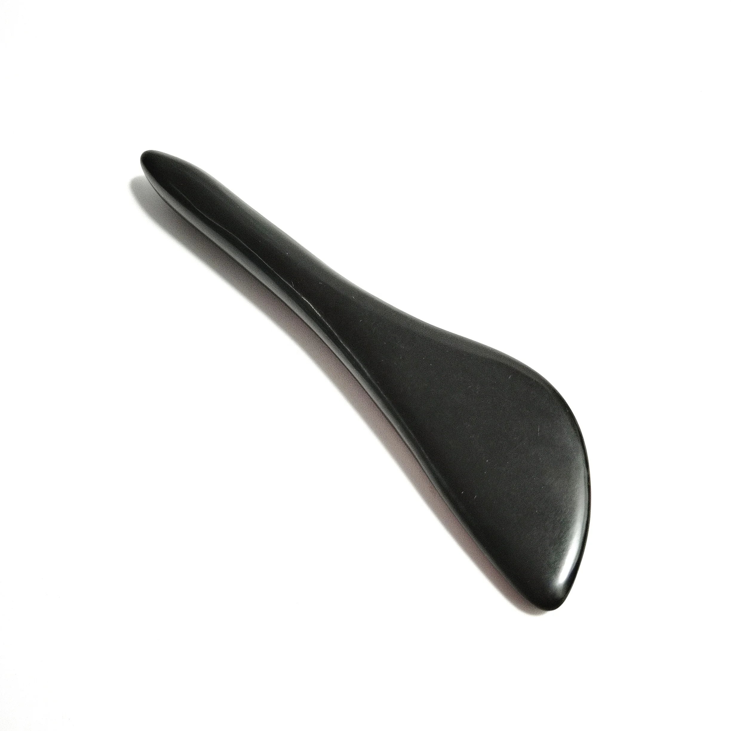 Diy New Design 100% Natural Handmade Black Obsidian Spoon Guasha Board for Body Massage Skin Care Set