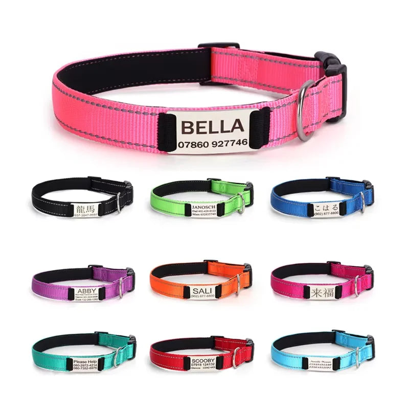 Multicolor Custom Print Adjustable Light Reflective Nylon Striped Cat Dog Pet Collar