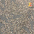Factory Price Eco-Friendly Chemical Polyester White Bridal Heavy Beaded & Sequined Soft Mesh Tulle Lace Fabric XM-BF0578