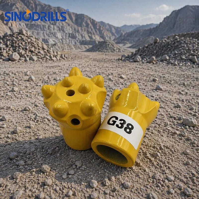 Top Hammer Drilling Tool 7 11 12 Degree Hard Rock Button Taper Button Bit 32mm 36mm 38mm 41mm Mining Drill Conical Button Bit