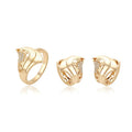 64636 Xuping Jewelry Stylish and Elegant Environmental protection Copper Material Personality Design Ring Earrings Two-piece Set