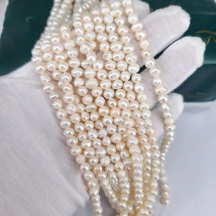 FWP021 Wholesale 5-6mm Natural Freshwater Potato Shape Pearl Beads