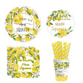 PAFU Bridal Shower Bachelorette Party Decoration Set She Found Her Main Squeeze Banner Lemon Tableware Paper Plate Cups Napkin