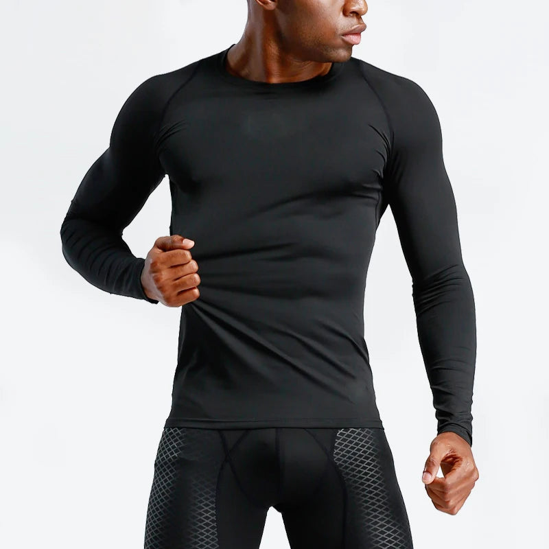 Long Sleeve Gym Wear Men's T-shirt Fitness Basketball Training Jogging Fitness Sportswear