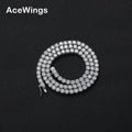 SS001  3mm 4mm  925 Sterling Silver  Tennis Chain 1 Row Necklace  Hip Hop Bling  Bling  Jewelry