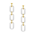 High Quality 18K Gold Plated Stainless Steel Jewelry Transparent Resin Chain Pendant Earrings E201188
