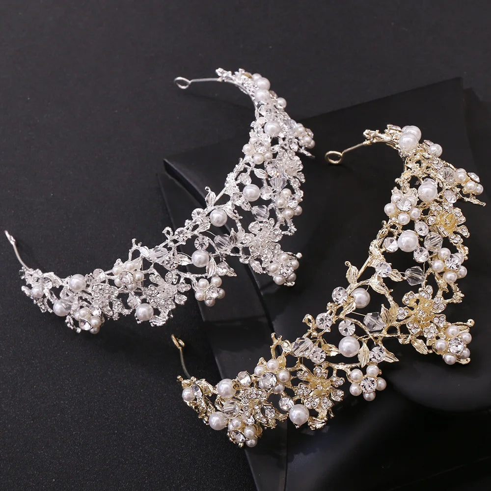 ROMANTIC Vintage Handmade Bride Jewelry Hair Accessories Crystal Beaded Wedding Tiaras