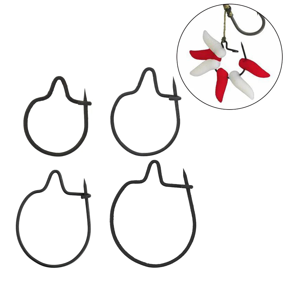 Carp Fishing Maggot Clips Matte Black High Carbon Steel Bait Ring Terminal Tackle Accessories AG022