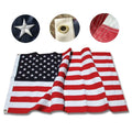 Wholesaler Stock 3x5ft 4x6ft 210D Nylon Embroidered Star White Line Straps American USA  Flag