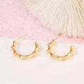 Wholesale Customized 14K Gold Plated Earring Accessories Bamboo Shape Jewelry Earrings for Women