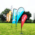 Outdoor2.8m 3.4m 4.5m 5.5m Custom Teardrop and Feather Advertising Beach Flag Banner