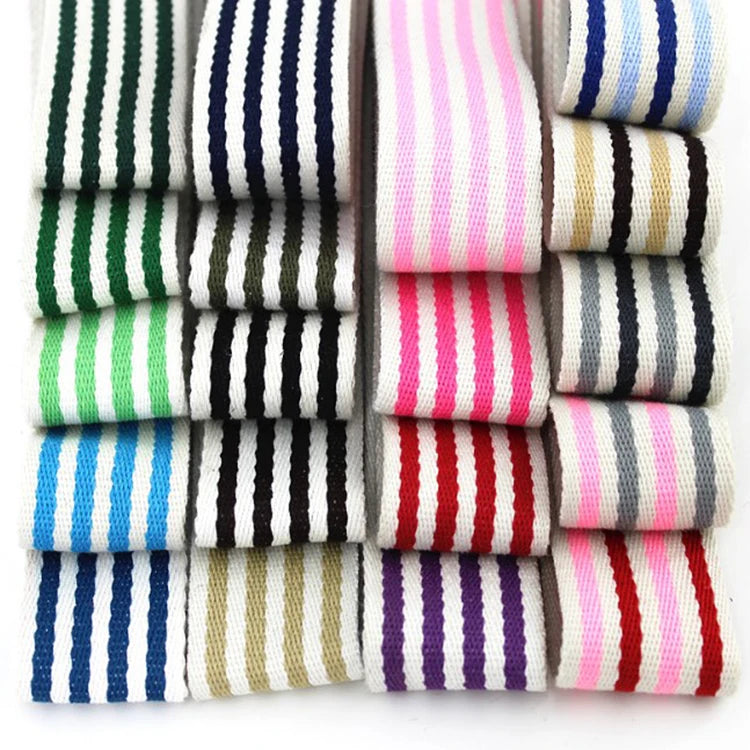 38 MM Woven Polyester Striped Nylon Strap Webbing Custom Polyester Webbing for Bag Strap