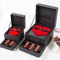 AM-SPB05 Ammy Heart Box Soap Rose Flower Soap Flower Gift Lipstick Box Ring Earring Necklace Universal High-end Valentine Gift