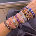 Fashion Elegant Multiple Handmade Bangle Natural Stone Gem Adjustable Beads Healing Chakra Bracelets for Women