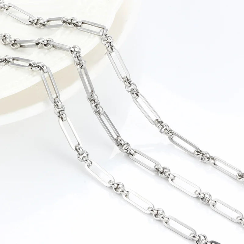 New Electroplated Stainless Steel Small Ring 3:1 Long Chain Fashion DIY Necklace Bracelet Choker 2022 Winter Accessory