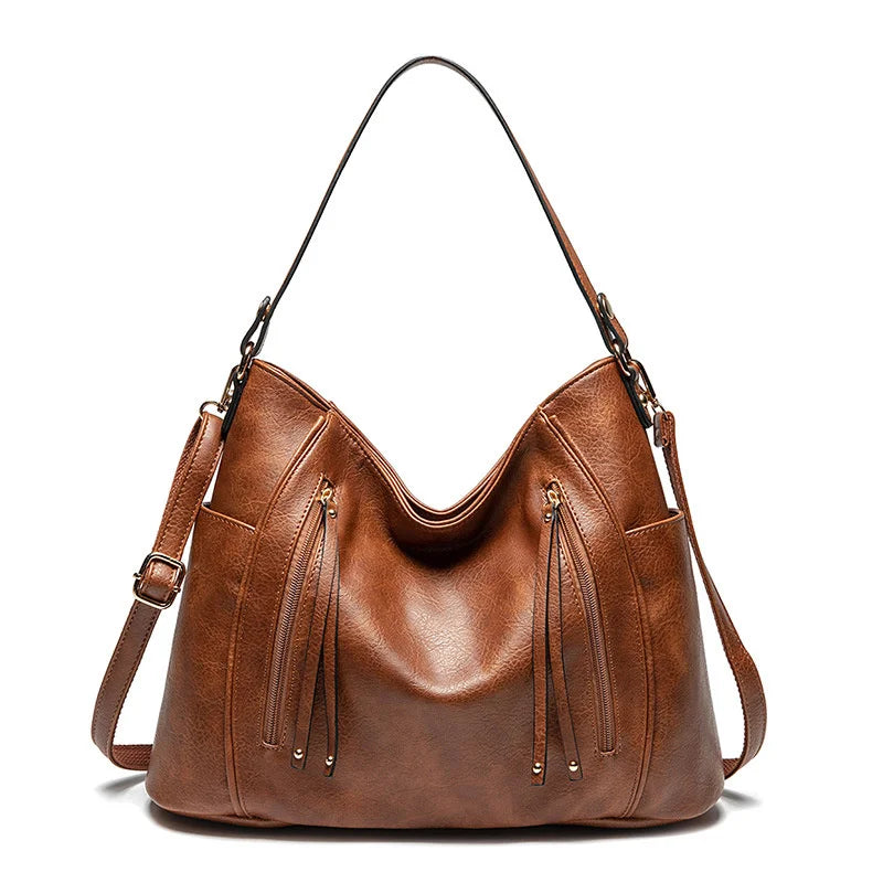 2025 Wholesale Vintage PU Leather Tote Handbag Fashion Hobo Bag for Women Shoulder Bag Large Size Ladies Hand Bags
