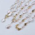 Fashion Coin Keshi Baroque Freshwater Pearl Simple Necklace Clavicle Chain Jewelry