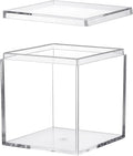 Small Acrylic Lucite Box 3.4x3.4x3.4 Inch Clear Display Rack Square Cube Lid Plastic Jewelry Party Decoration Birthday Wedding
