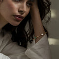 New Fashion 18K Gold Stainless Steel Bracelet Vintage Hammered Cuff Gemstones Adjustable Bracelets