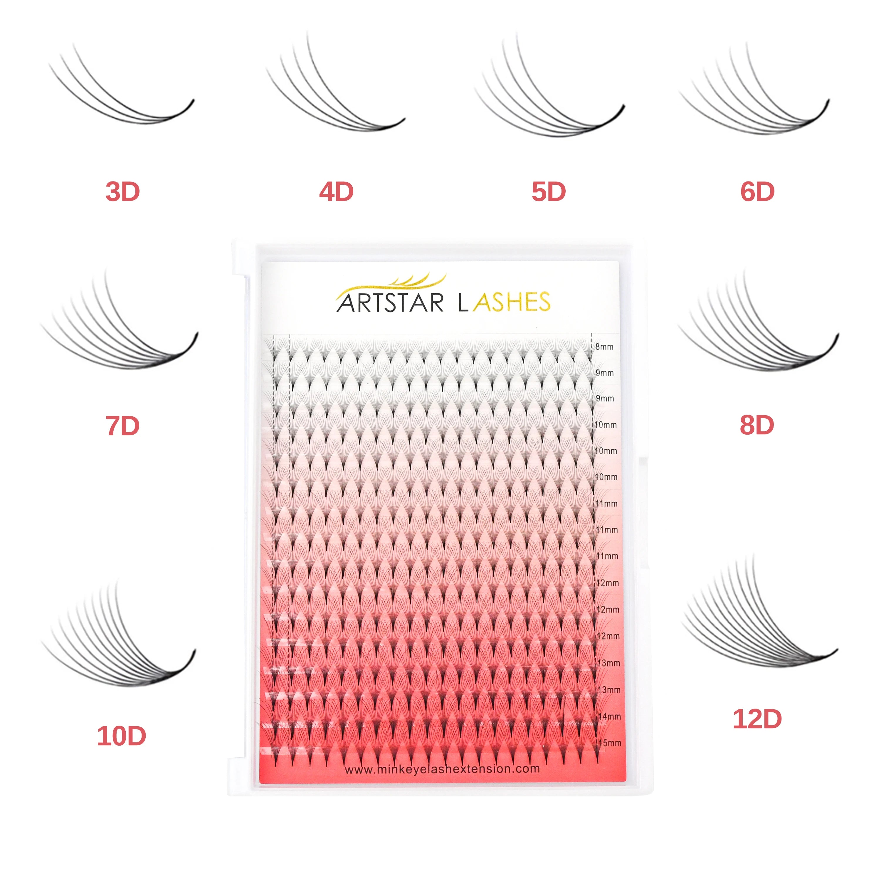 Wholesale Handmade Synthetic 4D 5D 6D 8D 10D 12D Premade Eyelash Extensions Pointy Base 320 Fans Pre-Fanned Eyelash Collection