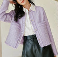 Paris Design Elegan Tweed Blazer Top Jackets Wholesale New Arrivals Hot Selling Fashion for Women Young Ladies 2023 Casual Woven
