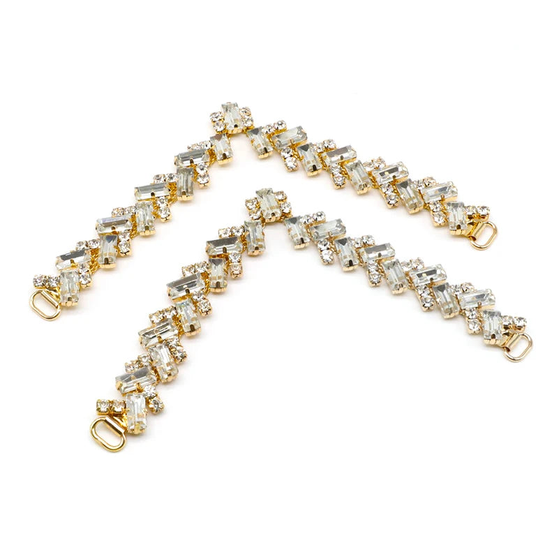 Manufacturer V Shaped Summer Flip Flops Accessories Rhinestone Slipper Sandal Decoration Rhinestone Shoes Chain Buckle Wholesale