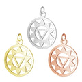 Geometric Stylish Wholesale DIY 316l Stainless Steel logo Engraved Round Jewelry Tags Charm