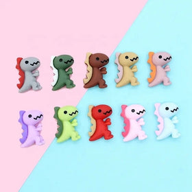 Resin Hand-painted 3D Kawaii Colorful Little Dinosaur Miniature Art Toy Figure Doll-Art Collectible