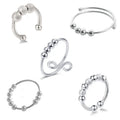 G409 Fashion Jewelry Personality Anti-anxiety Fidget Rings Frosted Gold-plated Women Ball Simple Minimalist Open Gold Ring