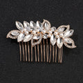 SLBRIDAL Alloy Clear Rhinestones Crystal Pearls Bridal Hair Comb Hair Clip Wedding Headpieces Hair Accessories Women Jewelry