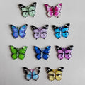 100pcs Resin Shiny Colorful Crystal Butterflies Flatback Appliques Ornaments Home Figurines Decor Butterfly Crafts 38mm
