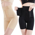 Shapewear Tummy Control Seamless High-Waisted Tummy Tuck Body Shorts Double Buttons Roll up Shaper Panties