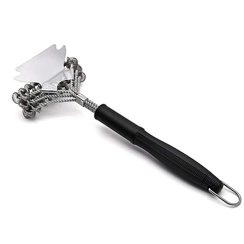 Bristle Barbecue Barbeque Accessories Stainless Steel BBQ Grill Cleaning Brush and Scraper for Camping