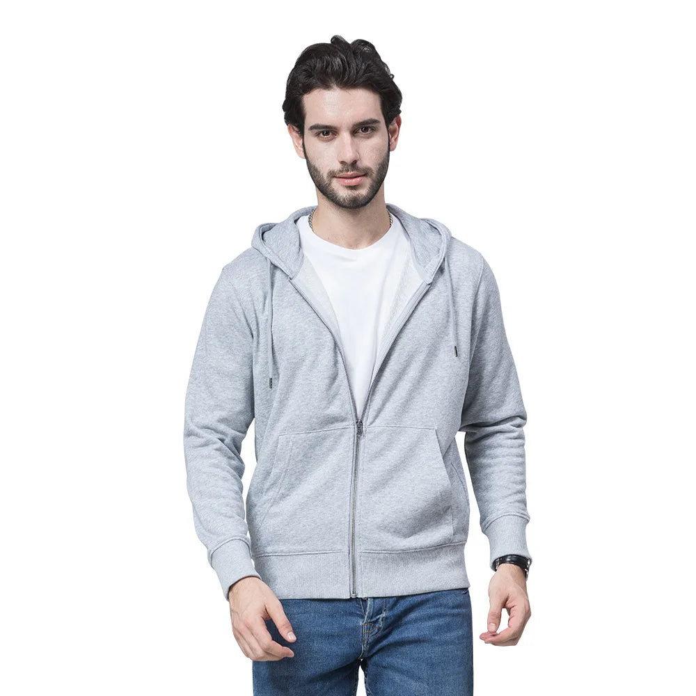 Cheap Hoodies Zip up Hoodies Black for Men Polyester / Cotton Plain Dyed OEM Service Waterproof Plus Size Quick Dry Custom