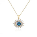 Personality Punk Exaggerated Evil Eye Pendant Necklace Female Versatile Necklace Copper Gold Plated Jewelry