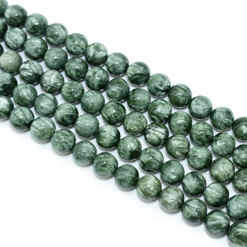 Factory Wholesale Price 8/10mm Grade 3A Natural Seraphinite Loose Beads