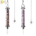 CSJA Wishing Bottle Seven Chakra Pendulum Crystal Stone Pendant Dowsing Pendule Pendulo G882