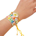 Adjustable Vintage Style Crystal Jewelry Bracelet for Women Colorful Miyuki Suit Eye Zircon for Wedding Anniversaries Parties