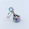 Neo Chrome 3D Piston Keychain | Rainbow Engine Keyring | TURBOOST Dropshipping