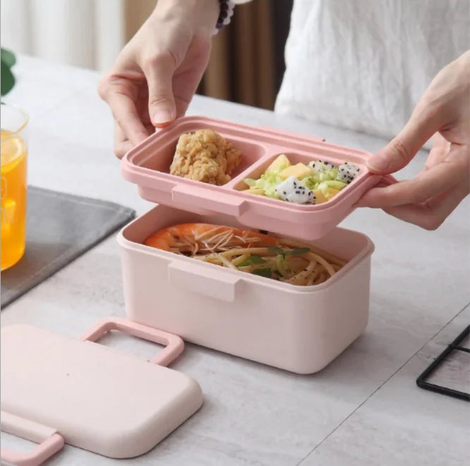 Kids Compartment Bamboo Fiber Lunch Bento Box Healthy Lunch Bento Box