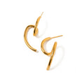 Dropshipping New Trendy Waterproof 18k Gold Plated Stainless Steel Jewelry Gift Dainty Surface Irregular Earrings for Women
