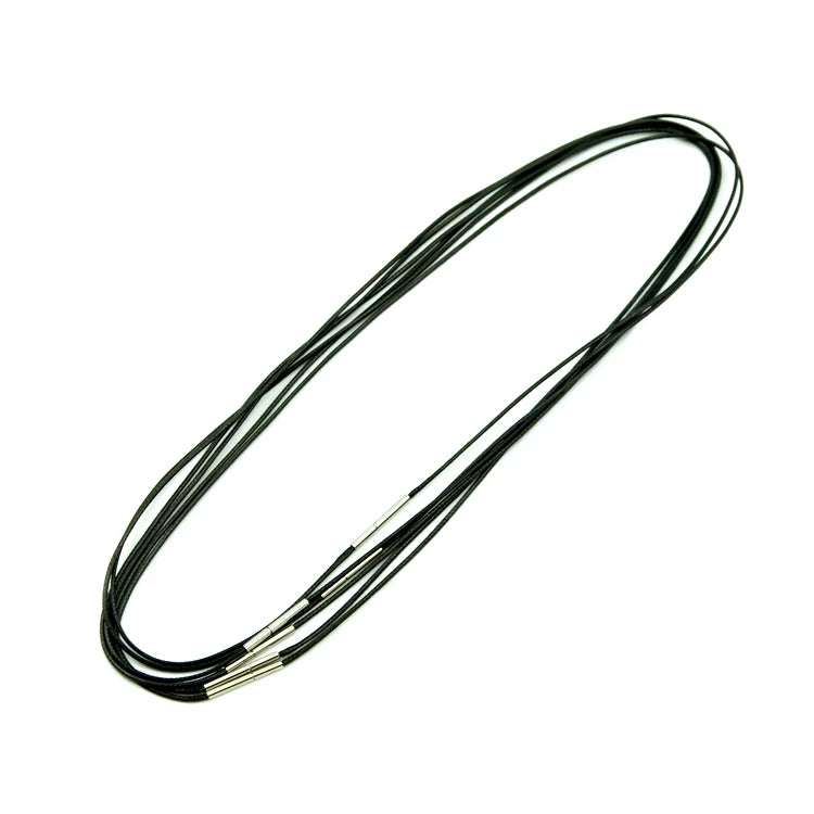 2mm Black Wax Cotton String Drop Necklace Cord With Stainless Steel Cost Performance String for Necklaces Jewelry