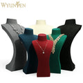 WYP Necklace Display  Five Colour Microfiber Jewelry Bust Necklaces Window Display Jewelry Display Mannequin