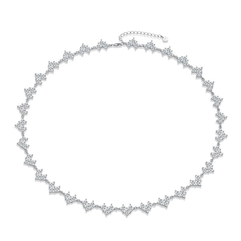 Moissanite Necklace S925 Sterling Silver Women Fashion Gift Chain Wholesale Wedding Necklace Jewelry