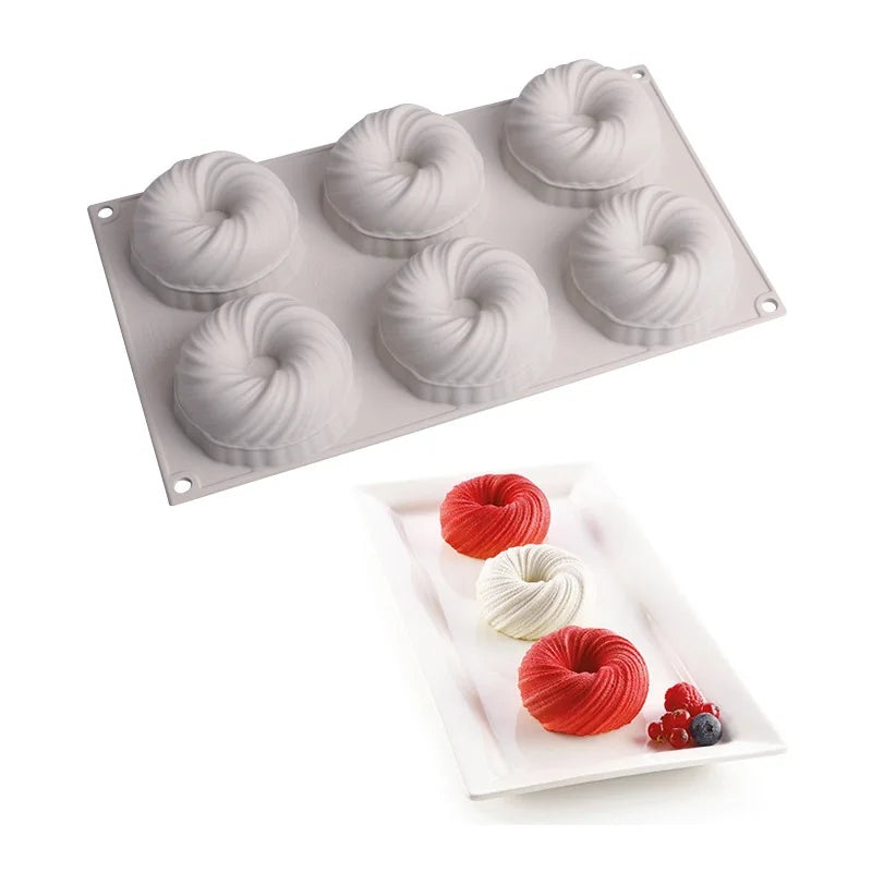 Large French Dessert Mousse Cake Baking Silicone Mold Homemade Desserts Tools with Hair Design OPP Bag Packaging