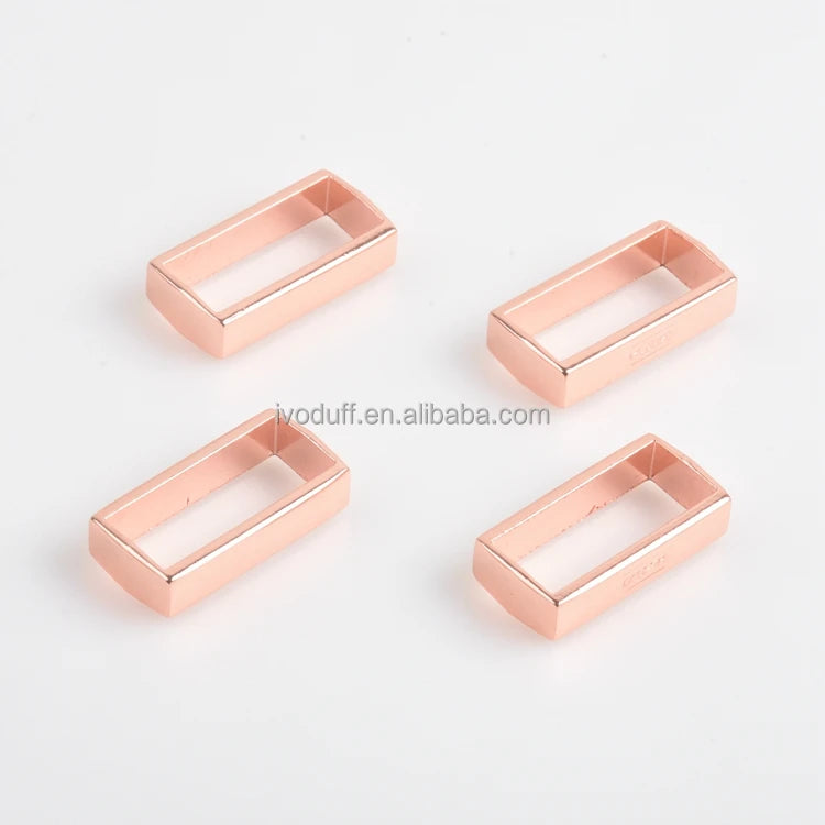 25mm Rose Gold Metal Handbag Garments Strap Belt Flat Rectangle Ring Buckle