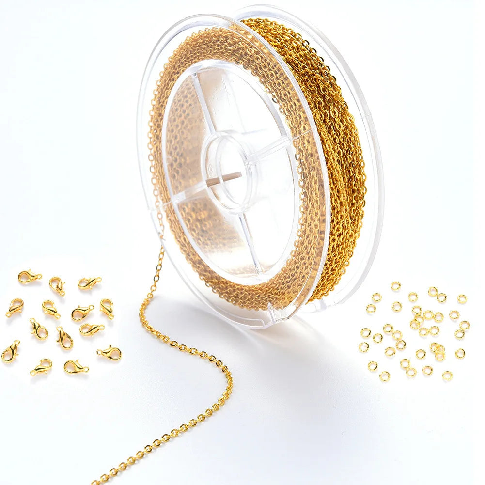 ETSY New Copper Chain Jump Ring and Lobster Clasp Set for DIY Making Jewelry Starter Kit
